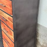 High metal furniture with 6 wooden drawers