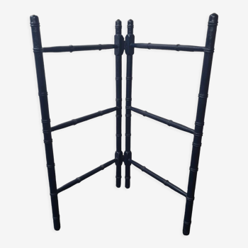 Wooden towel rail painted navy blue