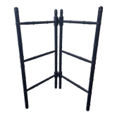Wooden towel rail painted navy blue