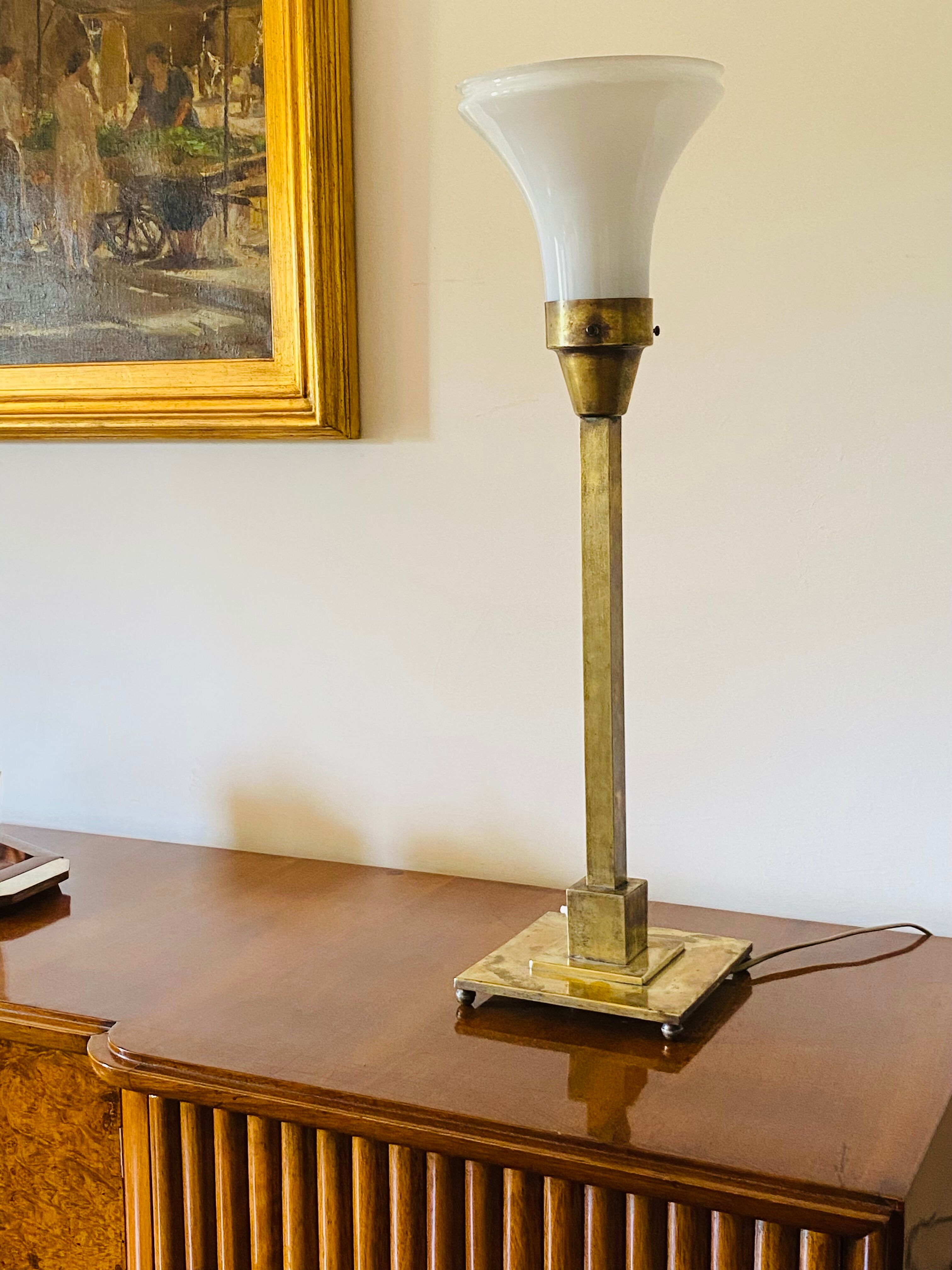 Brass table lamp by Officine A Boffelli Milano Italy 1935