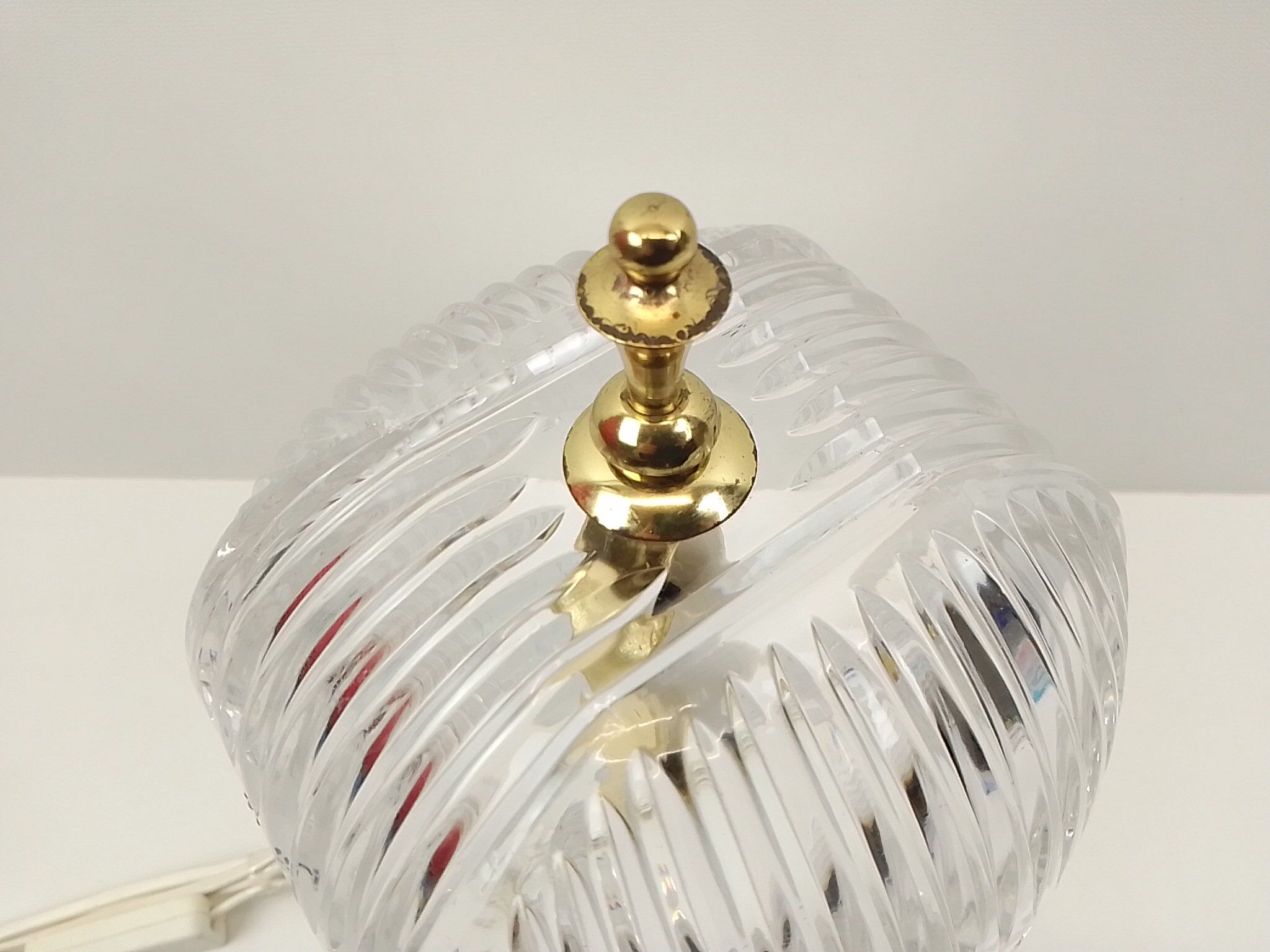 Table lamp in transparent crystal decoration flowers 28 cm