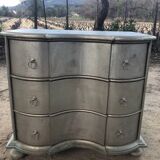 Noble wood designer furniture with a silver finish.