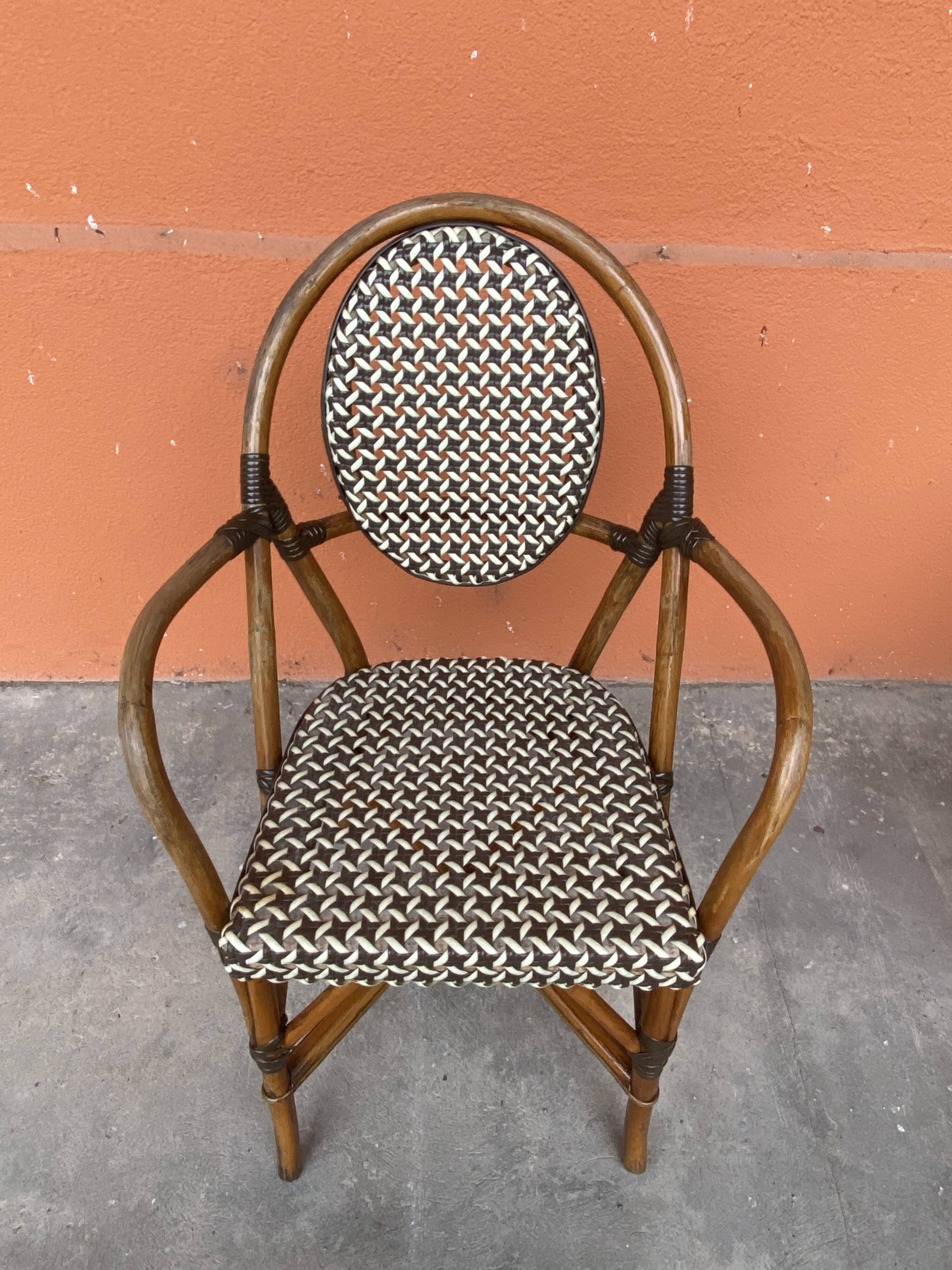 4 chaises Bistrot Parisienne Paris Rotin & scoubidou