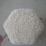 Modern Danish, a hexagonal oak stool, seat reupholstered in lambswool, 1950s.