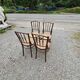 4 vintage Fischel bistro chairs in curved wood and cane