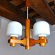 Nordic chandelier in Wood and Opaline, Denmark, 1970