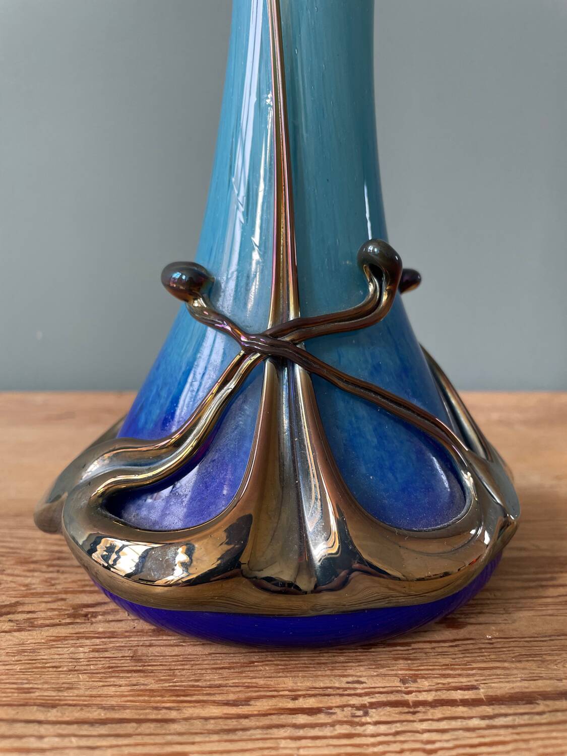 Blown glass vase signed Jean Michel Operto de Biot