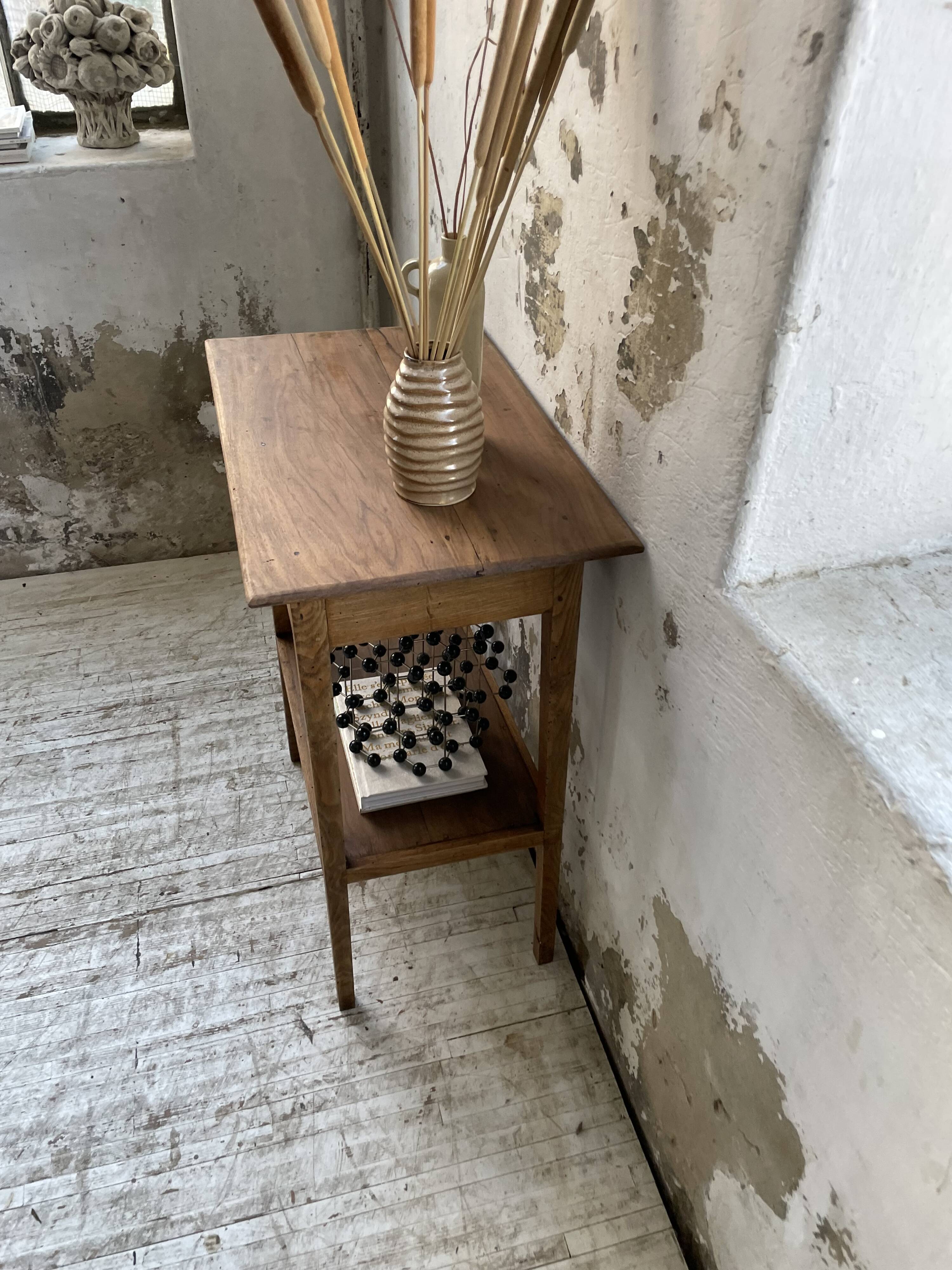 Oak spindle leg console table