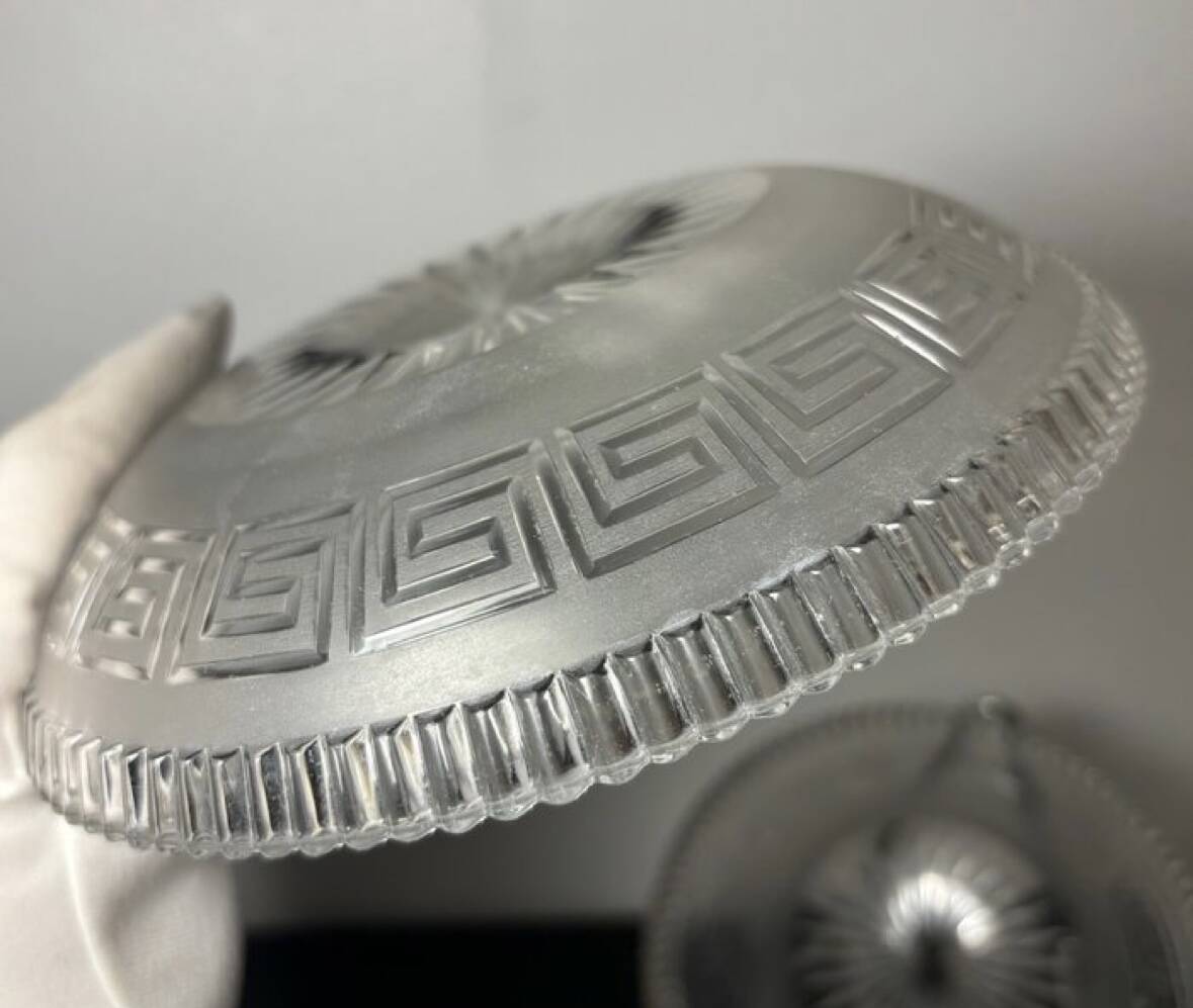 4 Baccarat plates in Greek key pattern 19th century