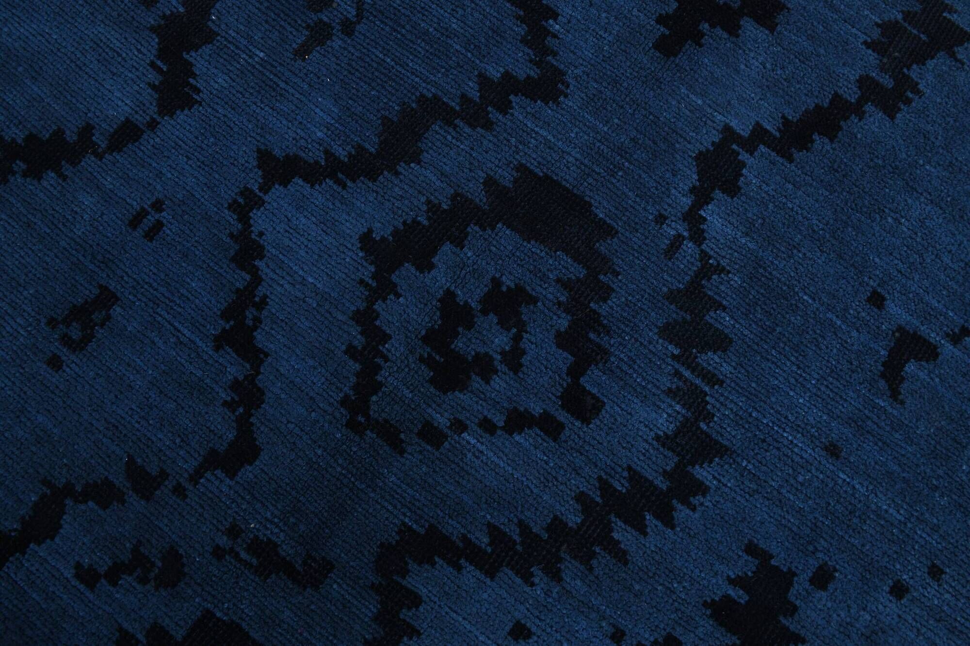 7x10 Midnight Blue Anatolian Wool Vintage Carpet, 204x296 Cm