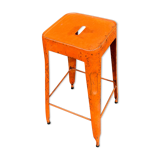 Orange metal workshop stool
