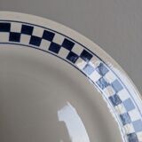 Collector art deco Lot 8 vintage dessert plates in ceramic OXFORD BRAZIL blue checkerboard