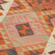 Turkish Handwoven Vintage Herki Kilim 110 cm x 318 cm