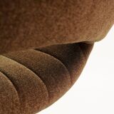 Space Age easy swivel chair green brown mohair, 1960s