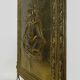 Fireplace screen in repoussé brass with a sailing boat. 1960s.