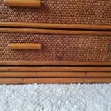 Vintage rattan chest of drawers 4 drawers