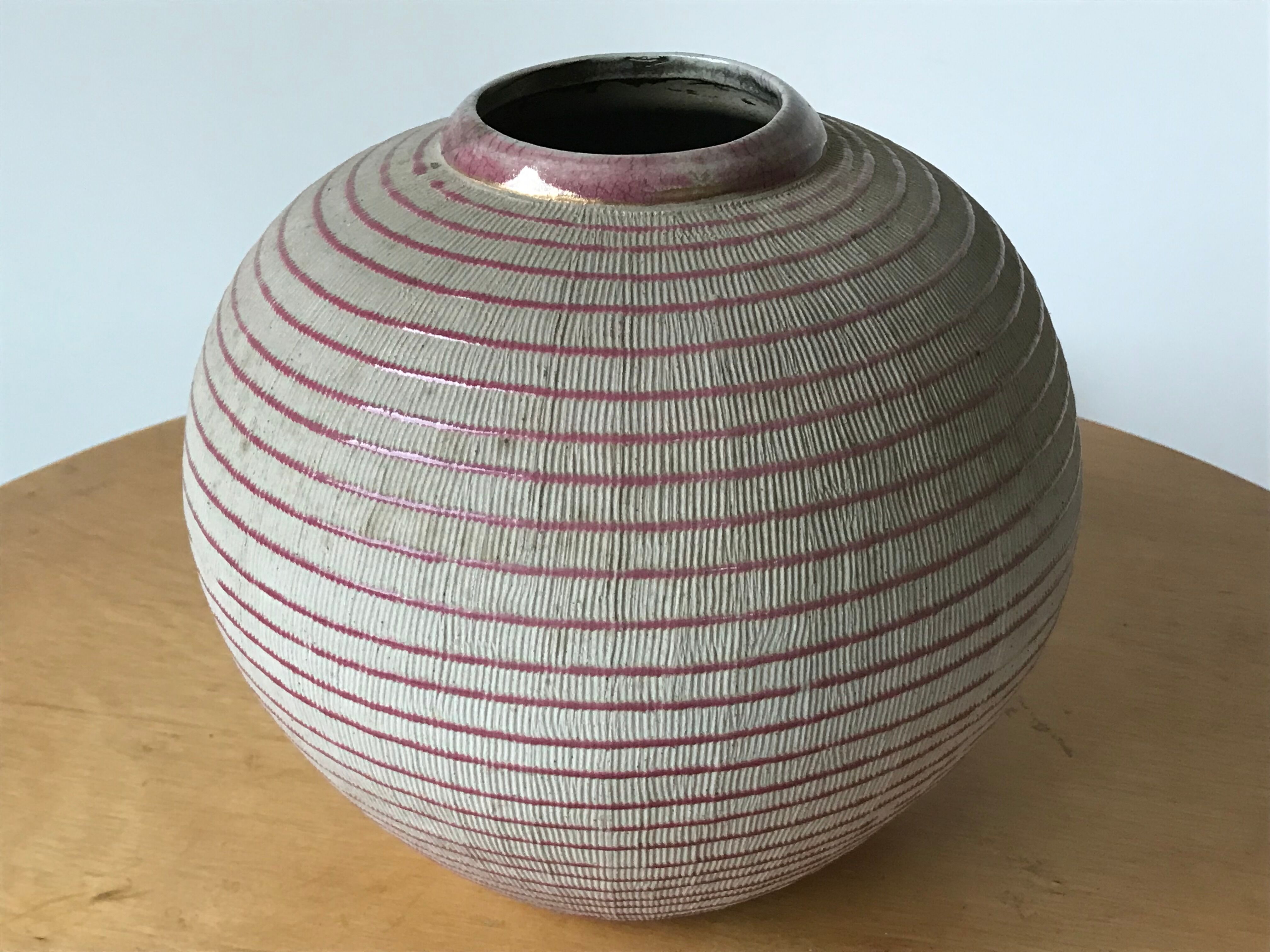 Glazed terracotta vase.