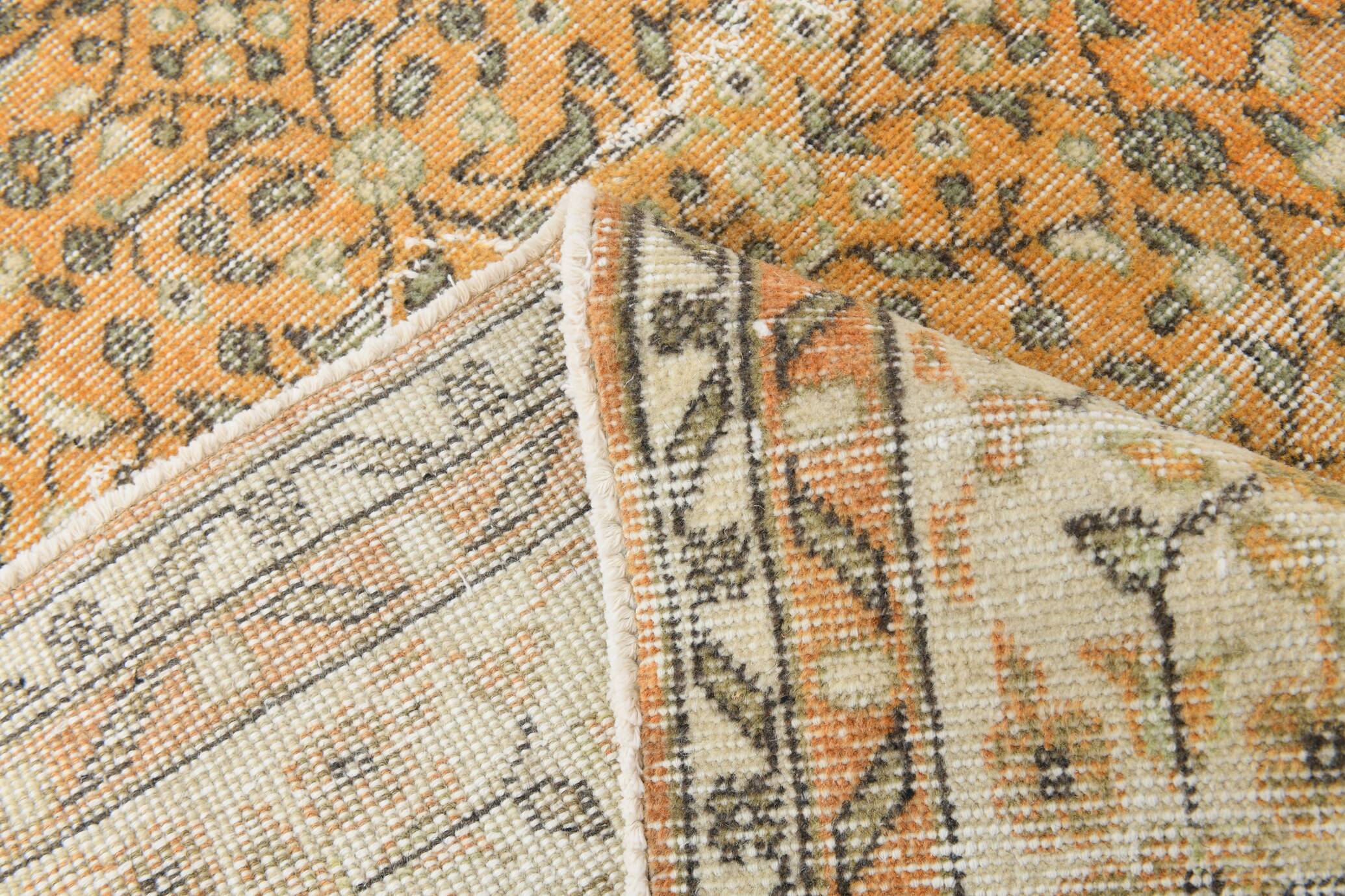 6x10 Vintage Orange & Green Classic Vintage Rug, 197x305Cm