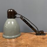 Industrial Fabrilux wall lamp with gray enamel shade
