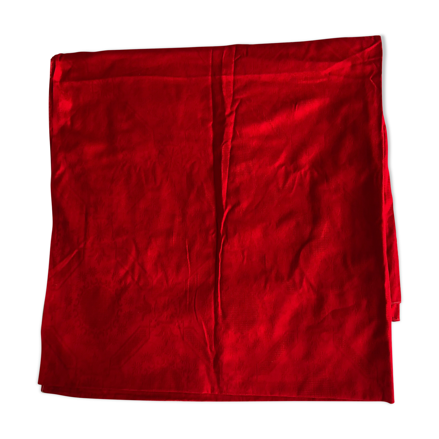 Old red tablecloth