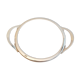 Round glass and art deco silver metal tray