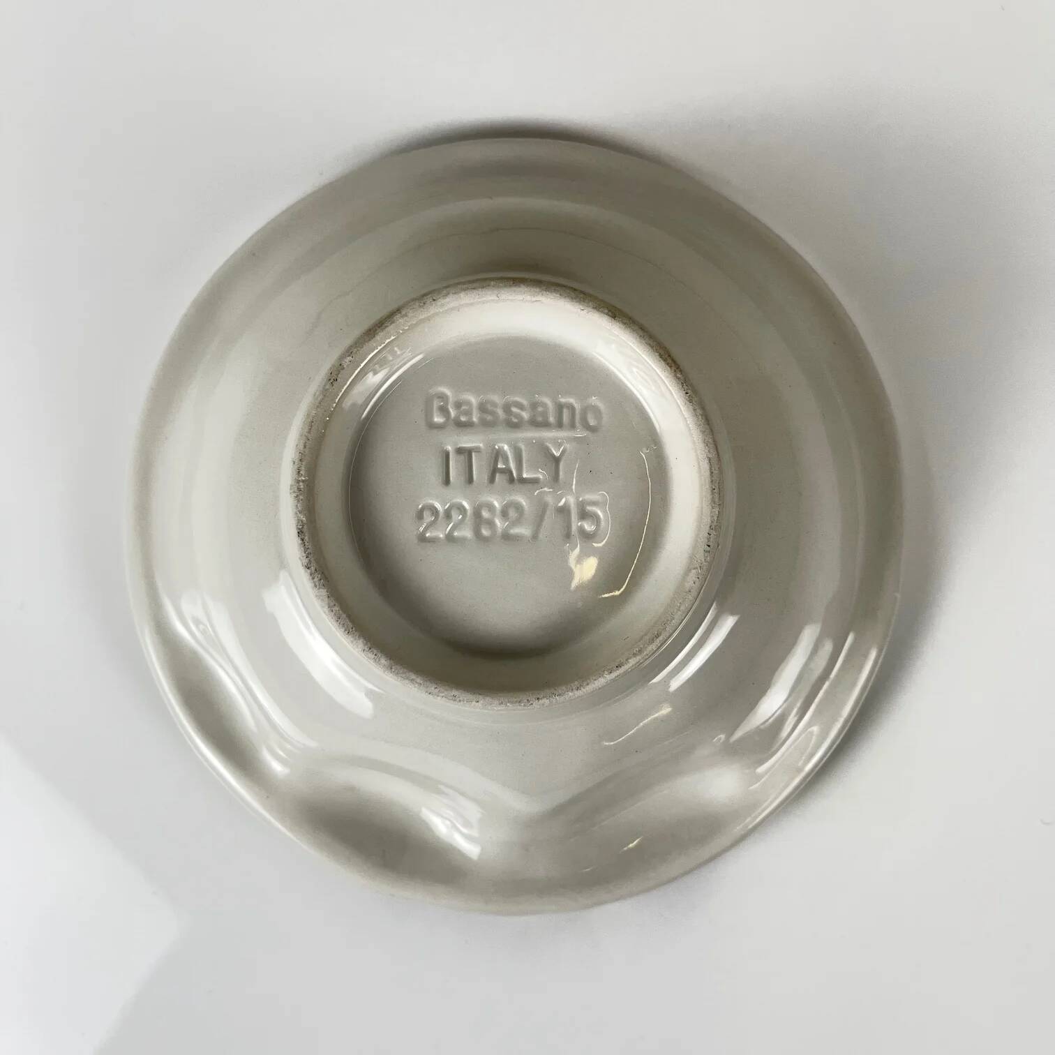 Olive barbotine appetizer dish, Bassano, Italy 1970