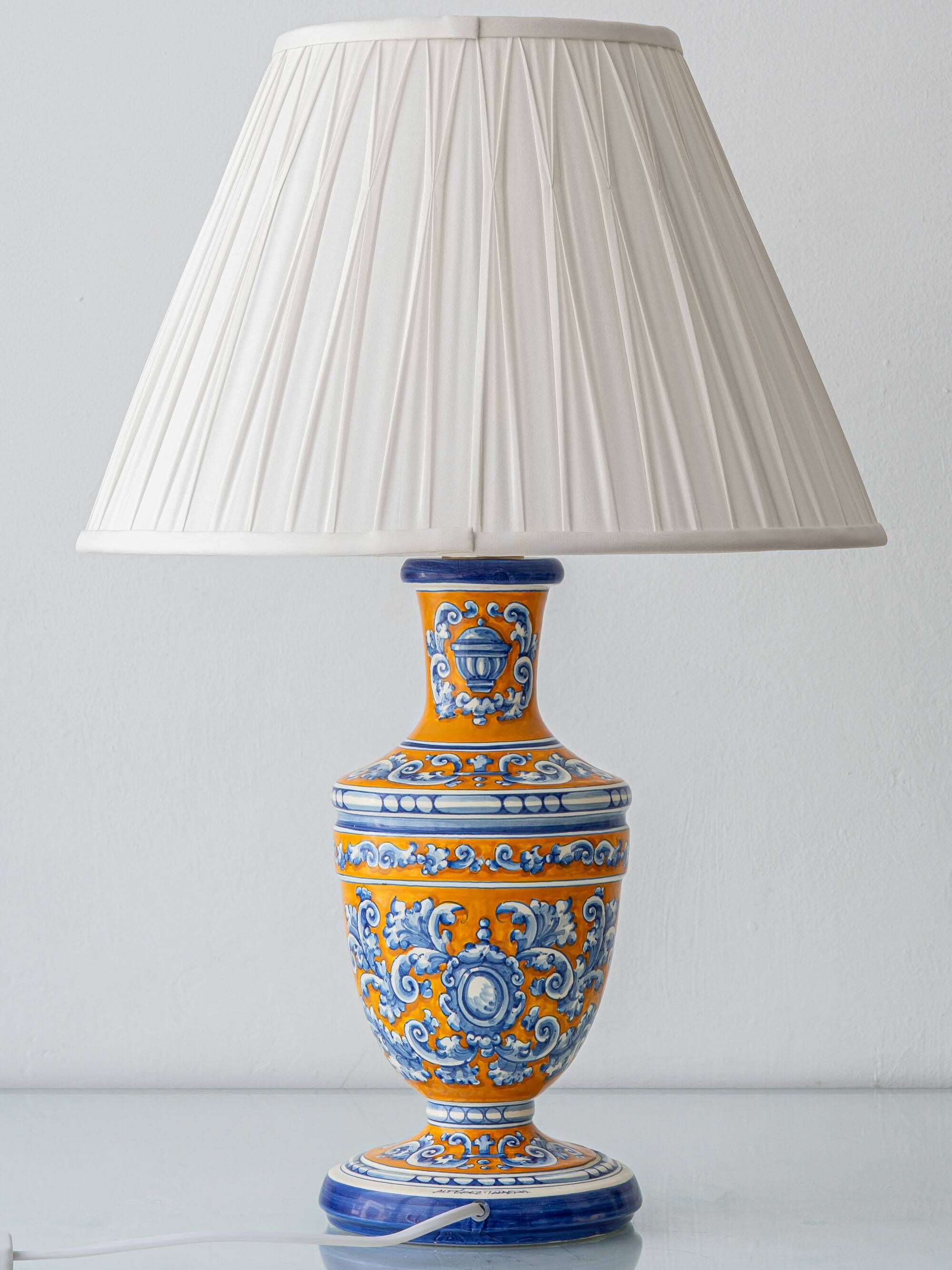 Vintage Talavera Table Lamp, Hand-Painted Ceramic, Spain