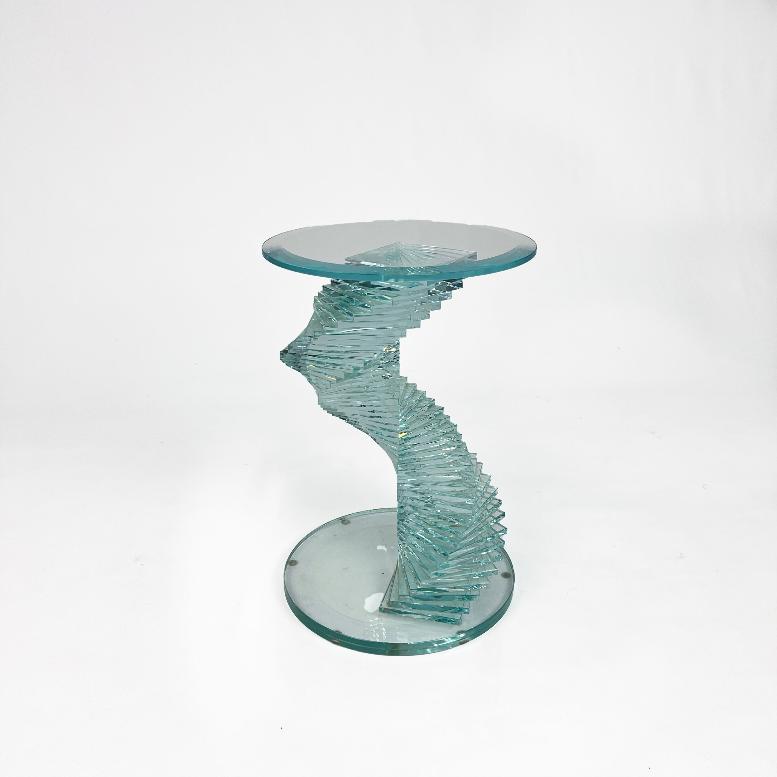 Ravello spiral glass side table, 1980s