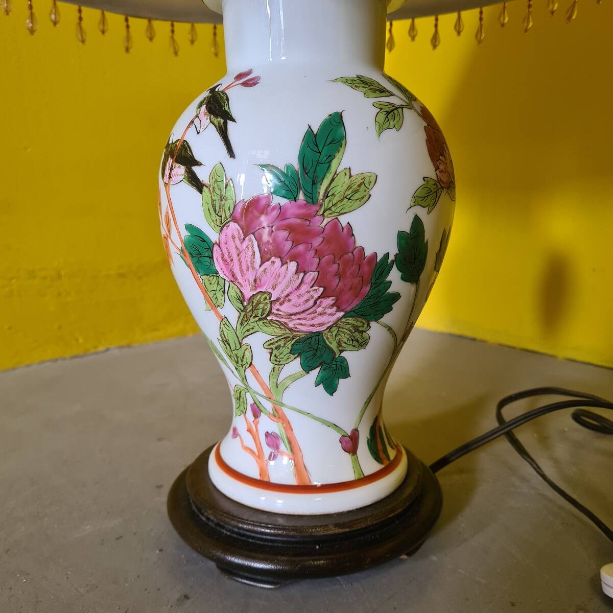 French Porcelain Table Lamp D'art De Rodez, from the 1980s