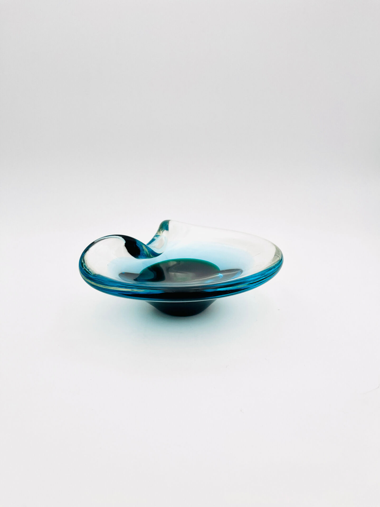 Murano Ashtray Galliano Ferro Sommerso Emerald Green 1960