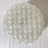 Vintage round ceiling light with woven effect