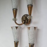 Pair of wall lights from Maison Lunel (Royal Production) Arum model from the 50s