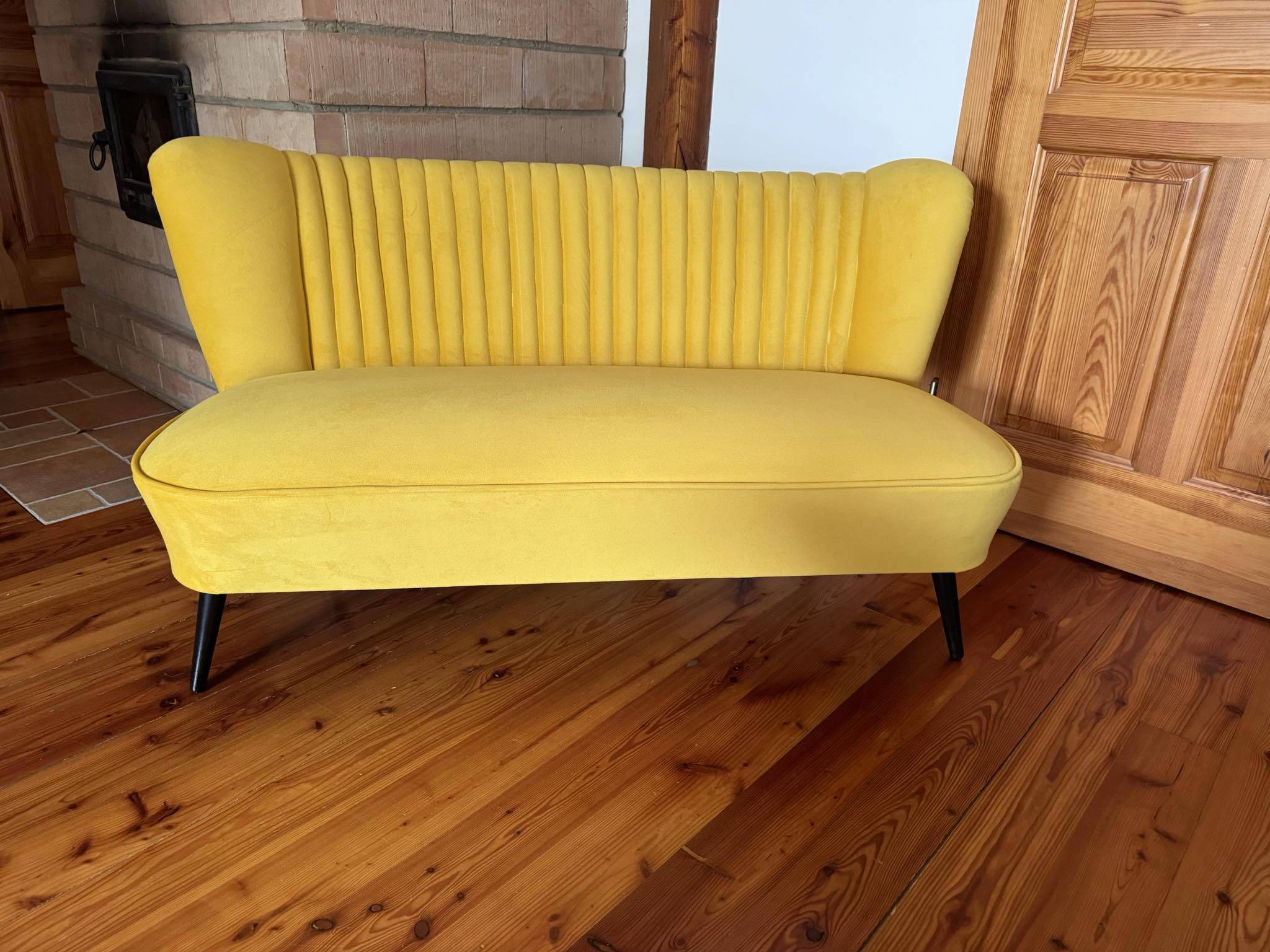Mid-Century Scandinavian Modern Velvet Sofa, 1950s