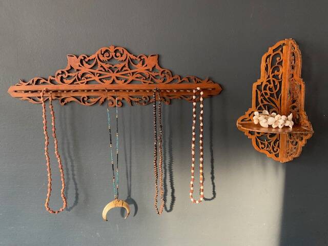 Old cut-out wooden wall display from the 1900s