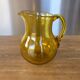 Jug / Glass Bullied Pitcher Biot Yellow Amber Honey Signed