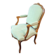 Large Queen-style back armchair in solid cherry wood, Louis XV style
