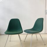 Pair of chairs low base Charles and Ray Eames, fabric Alexander Girard, ed. Herman Miller, 1970