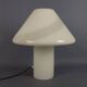 Opal Murano glass mushroom lamp with spiral stripes, 1970s modernist design.