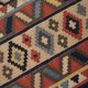 Tapis de couloir Kilim en laine fait main, beige à motifs géométriques tribaux en zigzag