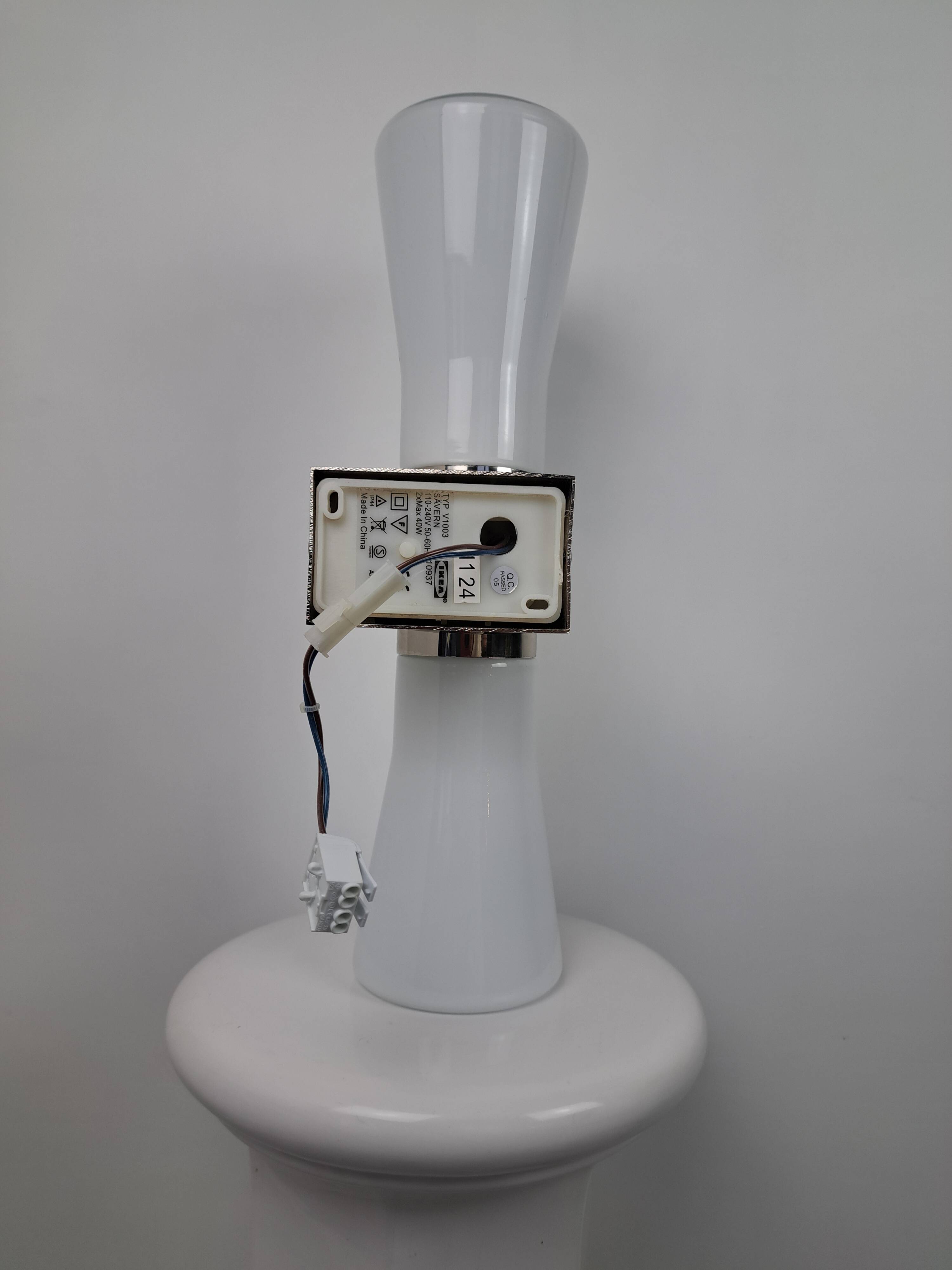 Savern space age bathroom or ambiance wall lamp in glass from Ikea