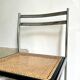 Chair in chrome metal, black wood and canework