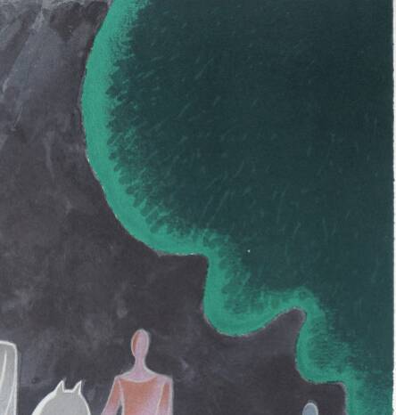 Albert zavaro: night walk - original signed lithograph