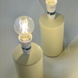 Paire de lampes anglaises céramique jaune