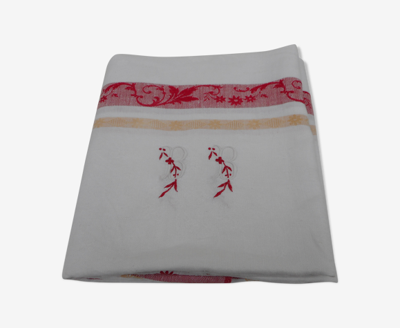 Damask tablecloth red stripe