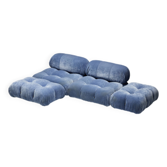 Canapé Camaleonda en Velours Bleu par Mario Bellini pour B&B Italia, Italie, 1970s