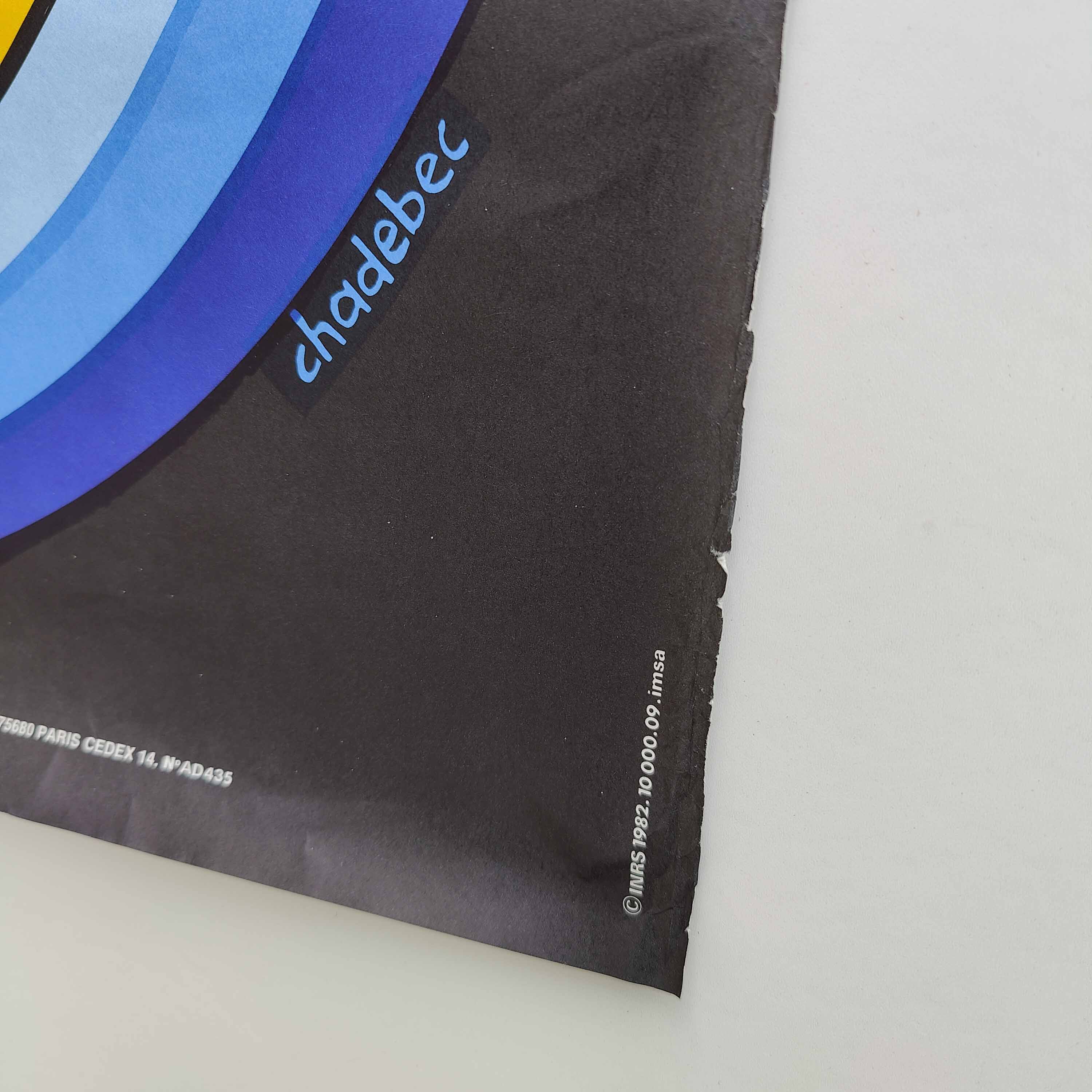 Vintage poster INRS 1982 graphics Chadebec