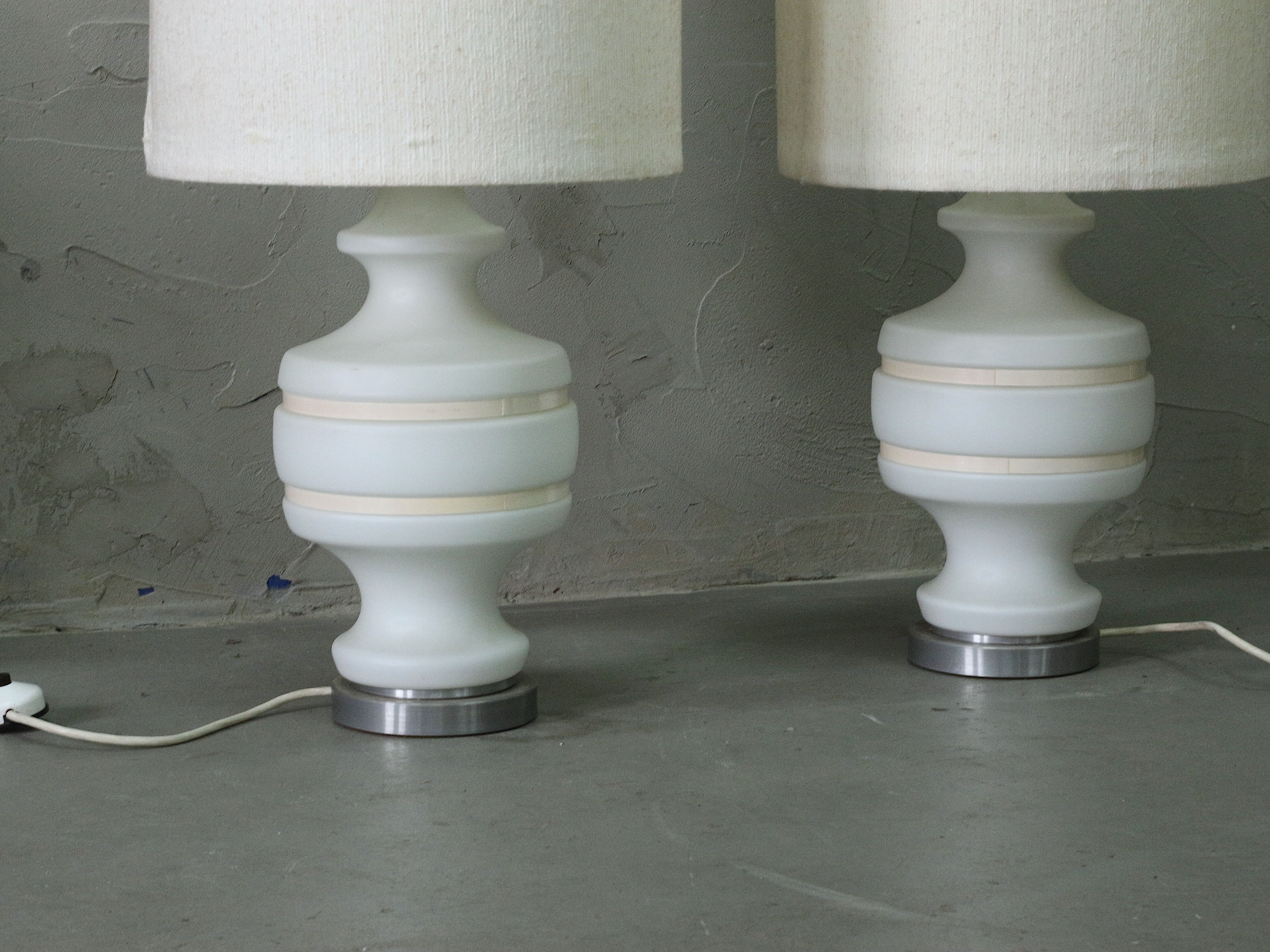 Pair of mid century modern table lamps, 1970's