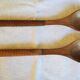 Set of rosewood salad cutlery and striated sleeve