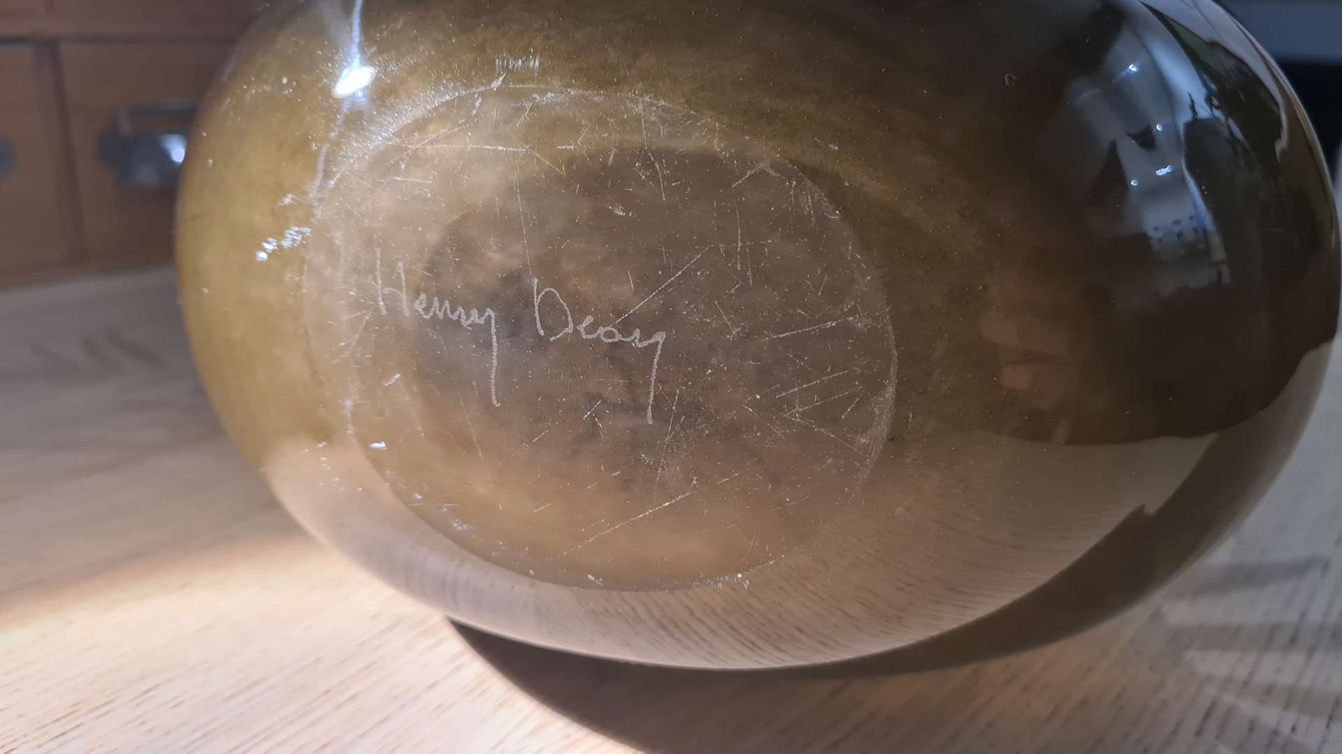 Luxury vase - signature Henry Dean 1980