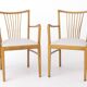 Pair of 1950s Vintage Armchairs, Restored Beech Wood & Light Gray 1950s